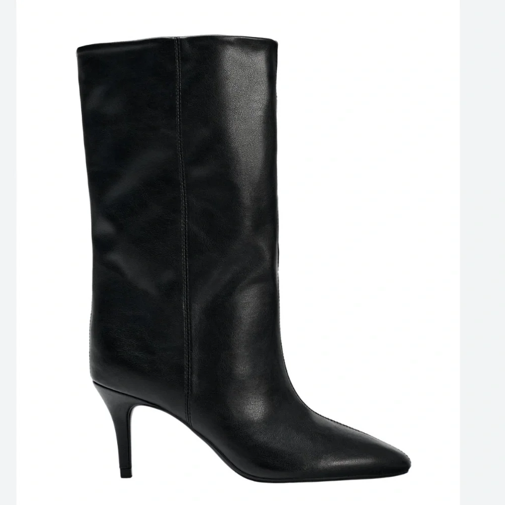 Zara NWT black ruched heeled boots 2103/510 - Picture 5 of 5